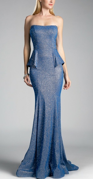 metallic evening gown